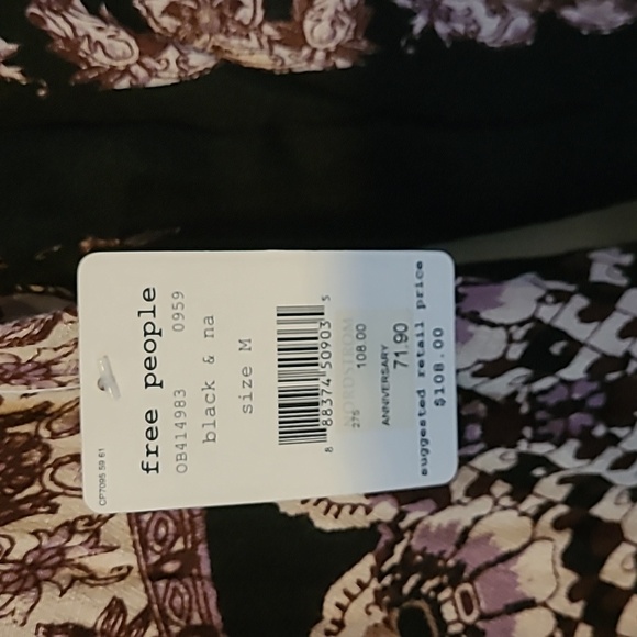 NWT Free People Smooth Talker Printed Open-Back Tunic - Picture 5 of 5